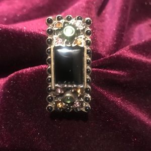 Olli Pop Brass & Onyx Statement Ring